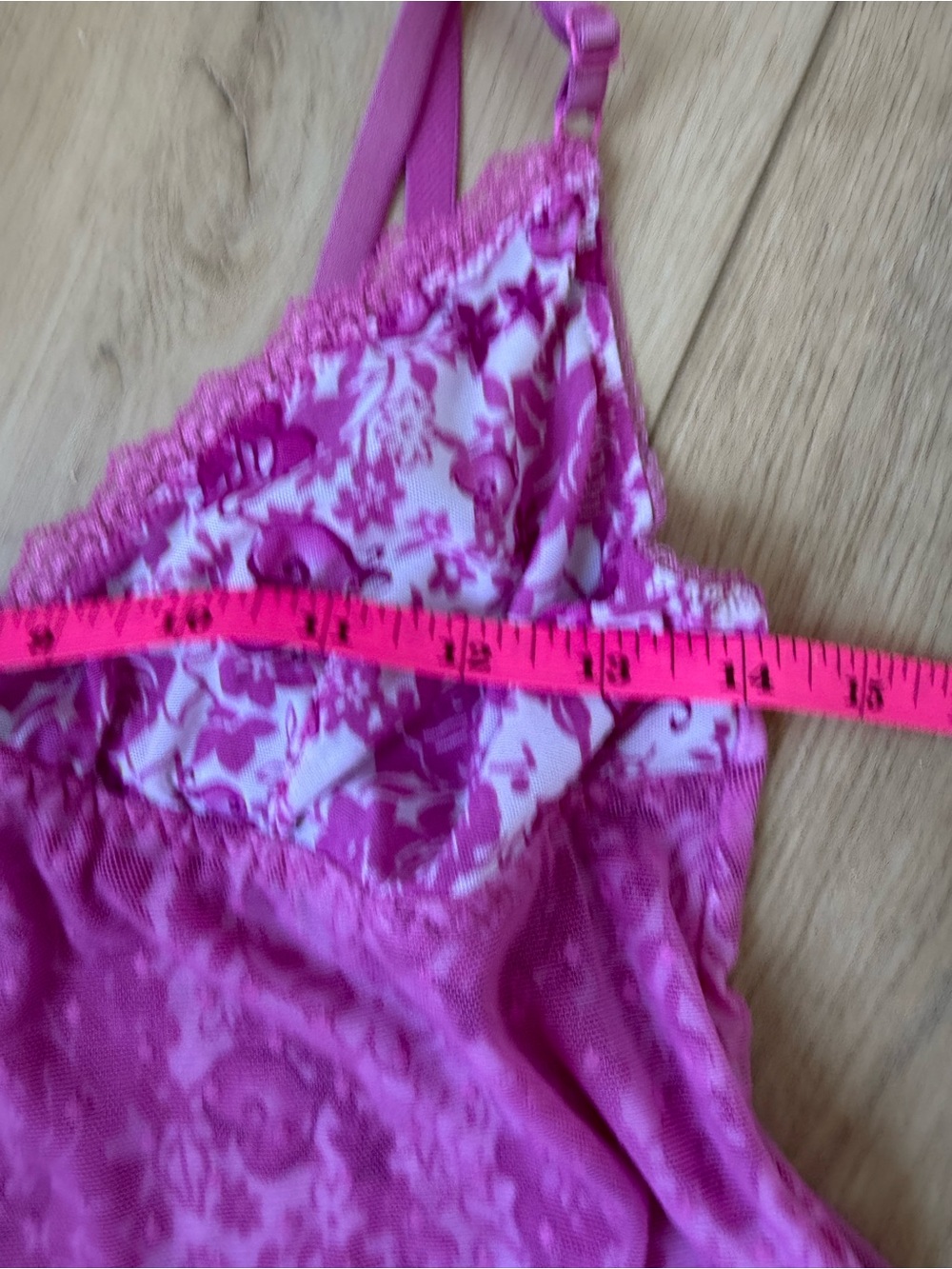 George Y2K Floral Mesh Cami Tank | Pink Fairycore Top (Size L, best for M) - Picture 5 of 7